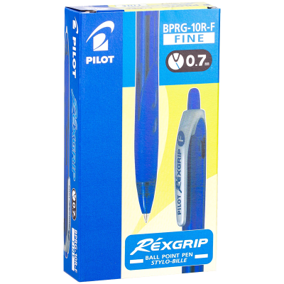 Ручка шариковая автоматическая Pilot "Rexgrip" синяя, 0,7мм, грип