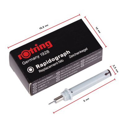 Пишущий элемент для рапидографа Rotring 0,6мм, картон. упаковка
