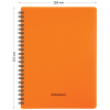 Тетрадь 48л. А5 клетка на гребне OfficeSpace "Neon", пластиковая обложка, оранжевая