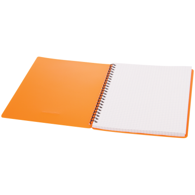 Тетрадь 48л. А5 клетка на гребне OfficeSpace "Neon", пластиковая обложка, оранжевая