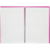 Тетрадь 60л. А4 клетка на гребне OfficeSpace "Neon", пластиковая обложка, розовая