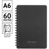 Записная книжка А6 60л., на гребне OfficeSpace "Base", черная пластиковая обложка