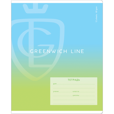 Тетрадь 12л., клетка Greenwich Line "Gradient", 80г/м2