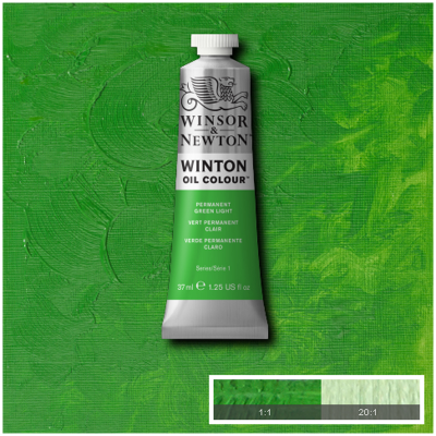 Краска масляная художественная Winsor&Newton "Winton", 37мл, туба, светло-зеленый перманентный