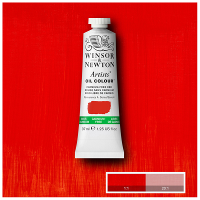 Краска масляная профессиональная Winsor&Newton "Artists Oil", 37мл, беcкадмиевый красный