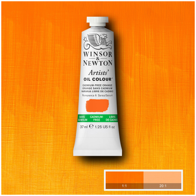 Краска масляная профессиональная Winsor&Newton "Artists Oil", 37мл, беcкадмиевый оранжевый