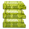 Лоток для бумаг горизонтальный СТАММ "Сити", набор 3шт., на мет. стержнях, широкая загрузка, зеленый лайм