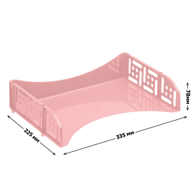 Лоток для бумаг горизонтальный СТАММ "Field", широкая загрузка, розовый