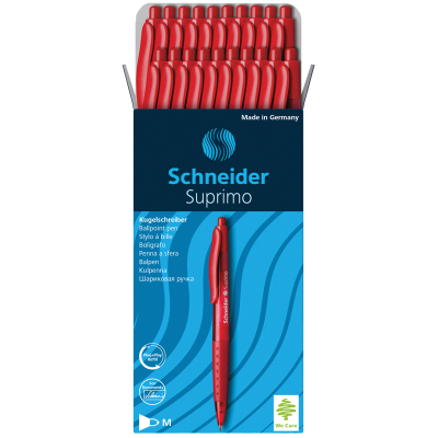 Ручка шариковая автоматическая Schneider "Suprimo" красная, 1,0мм, грип