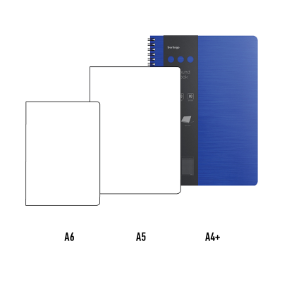 Бизнес-тетрадь А4+, 80л., Berlingo "Steel&Style", клетка, на гребне, 80г/м2, пластик. (полифом) обложка, линейка-закладка, синяя