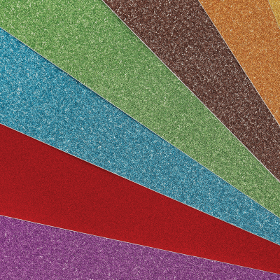 Цветная бумага самоклеящаяся А5, Мульти-Пульти, 7л., 7цв., с блестками, в папке с европодвесом, "Енот в космосе"