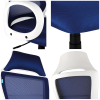 Кресло игровое Helmi HL-S05 "Podium", ткань/сетка синяя, пластик белый