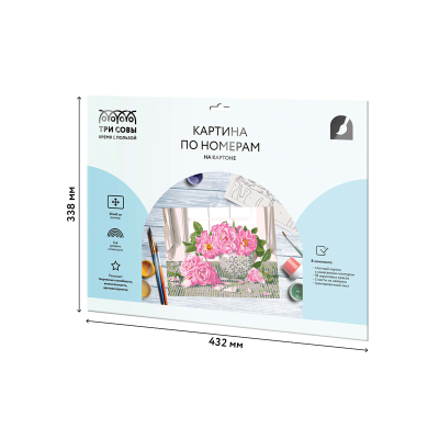 Картина по номерам на картоне ТРИ СОВЫ "Садовые розы", 30*40, с акриловыми красками и кистями