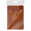 Обложка для паспорта Кожевенная мануфактура, нат. кожа, "Пес Веселый", коричневый