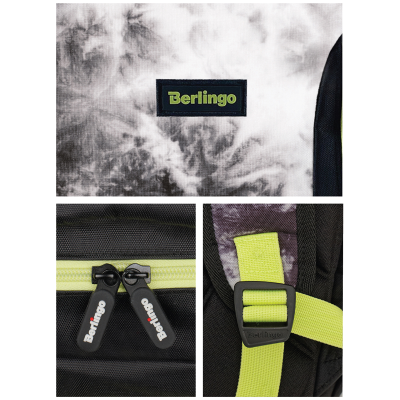 Рюкзак Berlingo Boom "Black style" 38,5*29*12см, 2 отделения, 3 кармана, анатомическая ЭВА спинка