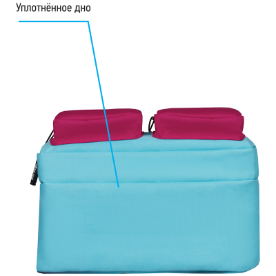 Рюкзак Berlingo Color blocks "Blue fuxia" 39*28*17см, 2 отделения, 4 кармана, уплотненная спинка
