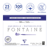 Альбом для акварели, 25л., 18*24, на склейке Clairefontaine "Fontaine Demi-satiné", 300г/м2, горяч. пресс., полу-сатин