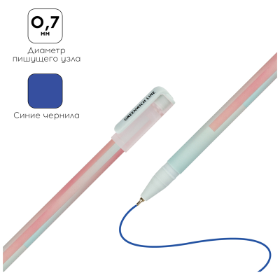 УЦЕНКА - Ручка шариковая Greenwich Line "Mint and coral" синяя, 0,7мм, игольчатый стержень, софт-тач