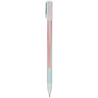 УЦЕНКА - Ручка шариковая Greenwich Line "Mint and coral" синяя, 0,7мм, игольчатый стержень, софт-тач