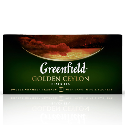 Чай Greenfield "Golden Ceylon", черный, 25 фольг. пакетиков по 2г