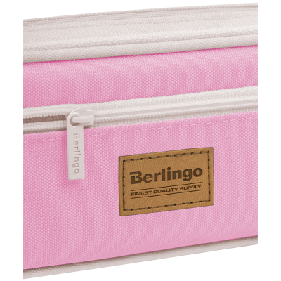 Пенал мягкий 2 отделения, 1 карман, 220*80*50 Berlingo "Pastel pink", полиэстер, внутренний органайзер