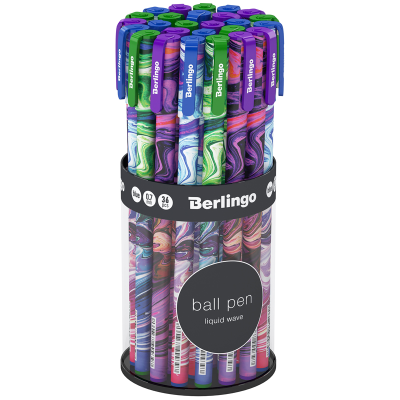 Ручка шариковая Berlingo "Liquid Wave" синяя, 0,7мм, рисунок на корпусе, ассорти