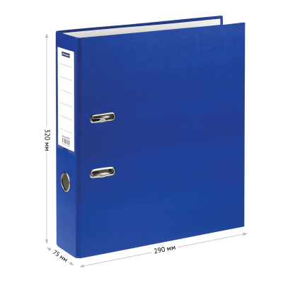 Папка-регистратор OfficeSpace, 75мм, бумвинил, с карманом на корешке, синяя