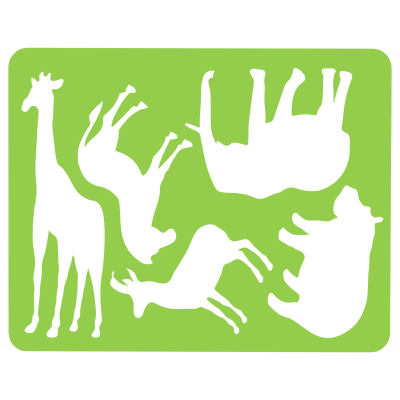 Трафарет-раскраска СТАММ "Животные Африки", пакет, европодвес