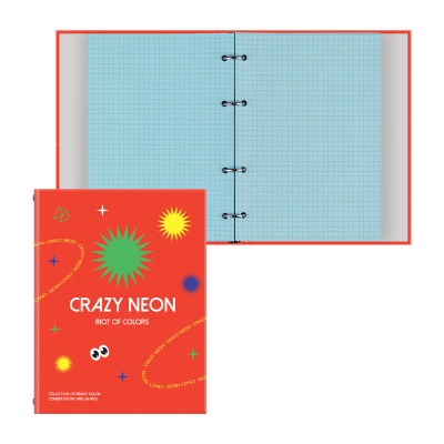 Тетрадь на кольцах А5, 200л., BG "Crazy neon", 4 цвет. блок, глянцевая ламинация