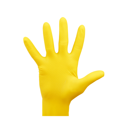 Перчатки резиновые хозяйственные OfficeClean Стандарт, прочные, разм. L, желтые, пакет с европодвесом