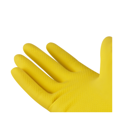 Перчатки резиновые хозяйственные OfficeClean Стандарт, прочные, разм. XL, желтые, пакет с европодвесом