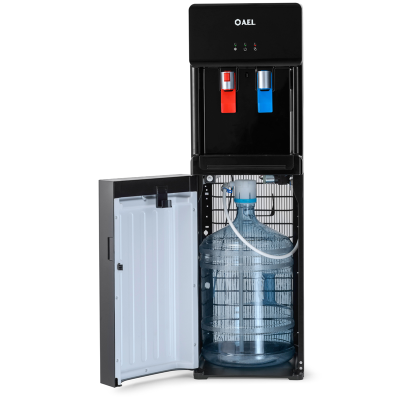 Кулер для воды напольный AEL LC-AEL-850a, нагрев/охлаждение компрессор., нижняя загрузка бутыли, черный