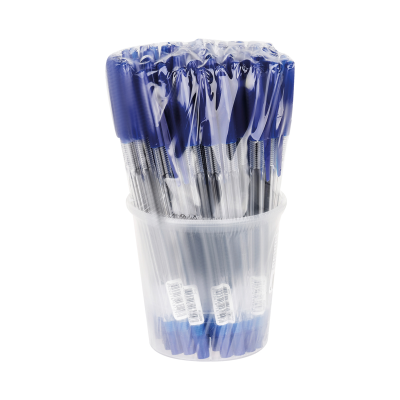 Ручка шариковая СТАММ "333" синяя, 0,7мм, прозрачный корпус