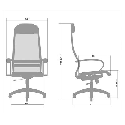 Кресло руководителя Метта "S" SU-1-BK комплект 6, CH-2/CH, кожа беж."NewLeather"/MPES №720, топ-ган (107/003, 116/003)
