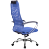 Кресло руководителя Метта SU-BK-8 CH, ткань-сетка синяя №23, спинка-сетка, топ-ган (101/003, 131/003)
