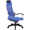 Кресло руководителя Метта SU-BK-8 PL, ткань-сетка синяя №23, спинка-сетка, топ-ган (101/001, 131/001)