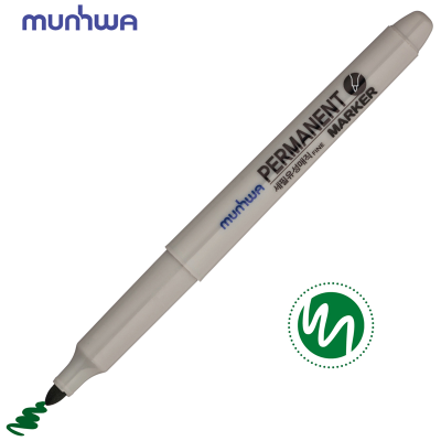Маркер перманентный MunHwa зеленый, пулевидный, 1,5мм