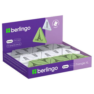 Ластик Berlingo "Triangle XL", треугольный, термопластичная резина, 55*55*9мм