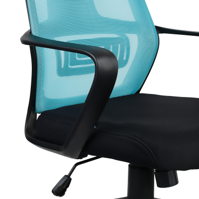 Кресло руководителя Helmi HL-E37 "Wind", ткань черная/бирюзовая