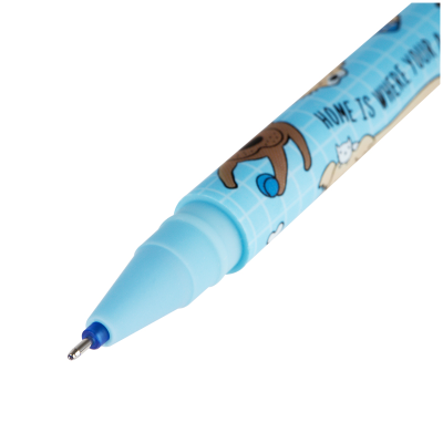 Ручка гелевая стираемая MESHU "Best friend" синяя, 0,5мм, корпус ассорти, софт-тач