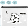 Папка-конверт на zip-молнии MeShu "Hello Panda", А4, 150мкм, прозрачная с рисунком