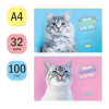 Альбом для рисования 32л., А4, на скрепке ArtSpace "Питомцы. Funny cats"