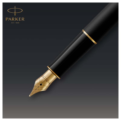 Ручка перьевая Parker "Sonnet Matte Black GT" 0,8мм, подарочная упаковка