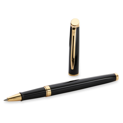 Ручка-роллер Waterman"Hemisphere Mars Black GT" черная, 0,8мм, подарочная упаковка