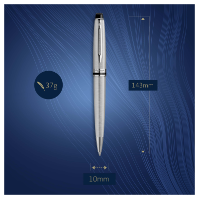 Ручка шариковая Waterman "Expert Stainless Steel СT" синяя, 1,0мм, подарочная упаковка