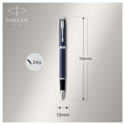Ручка перьевая Parker "IM Matte Blue CT" синяя, 0,8мм, подарочная упаковка