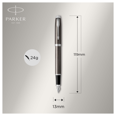 Ручка перьевая Parker "IM Dark Expresso CT" синяя, 0,8мм, подарочная упаковка