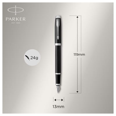 Ручка перьевая Parker "IM Black CT" синяя, 0,8мм, подарочная упаковка