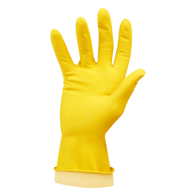 Перчатки резиновые хозяйственные OfficeClean Универсальные, разм. М, желтые, пакет с европодвесом