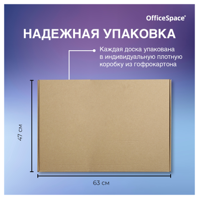Доска магнитно-маркерная OfficeSpace, 45*60см, рамка ПВХ, полочка